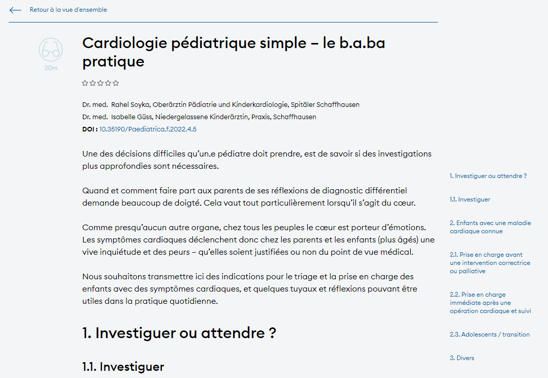 Transmettre une introduction aux connaissances de base : La plateforme est l'endroit idéal pour partager des documents instructifs et créer des synergies. Mail à secretariat@pediatriesuisse.ch