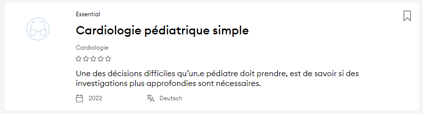 Présenté de manière simple et claire : Titre et domaine, complétés par l'année de publication et la langue.